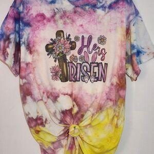 Gildan Tie-Dye 'He is Risen' Short Sleeve Tee